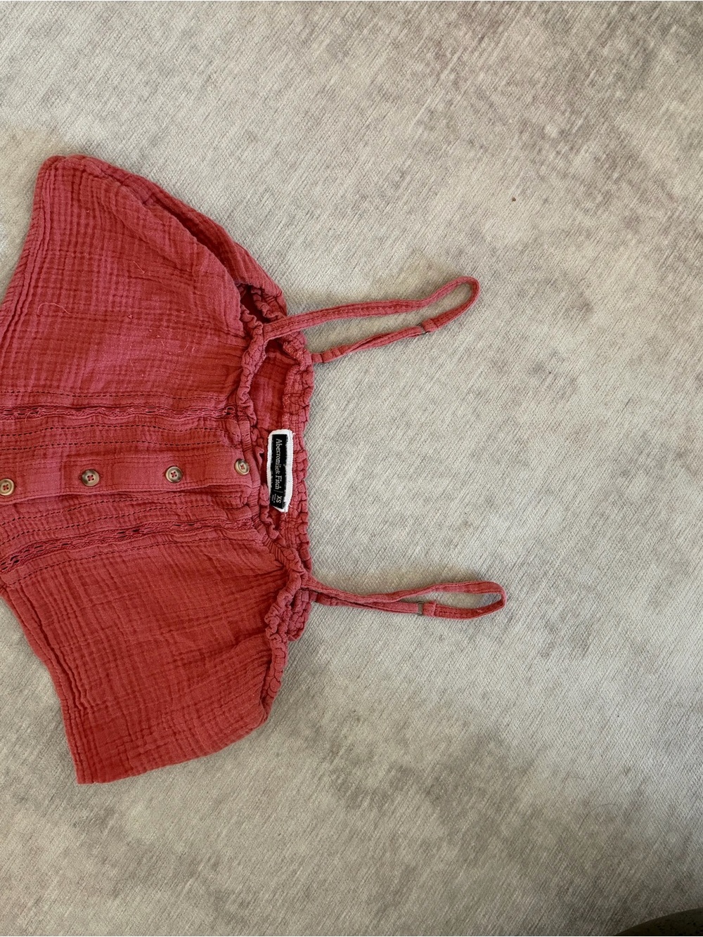 Abercrombie & Fitch Textured Crop Top in Dusty Rose